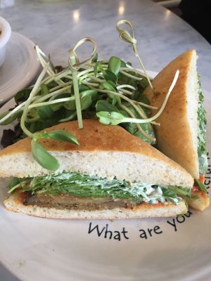 I Am Awesome: Eggplant Parmesan Panini at Cafe Gratitude - DTLA in Los Angeles