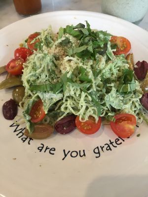 I Am Liberated: Raw Pesto Kelp Noodles at Cafe Gratitude - DTLA in Los Angeles