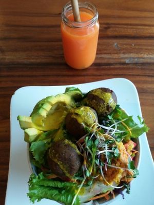 falafel salad  at Backyard Cafe - Riverside in Phnom Penh