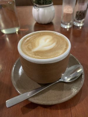 Flat white with homemade cashew milk  at Backyard Cafe - Riverside in Phnom Penh