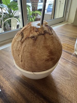 Coconut juice  at Backyard Cafe - Riverside in Phnom Penh