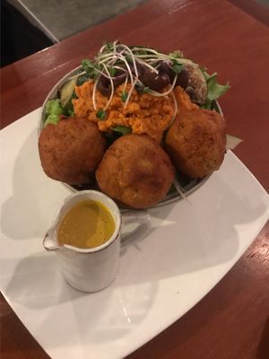 Vegan falafel salad  at Backyard Cafe - Riverside in Phnom Penh