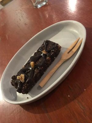 Raw vegan brownie  at Backyard Cafe - Riverside in Phnom Penh