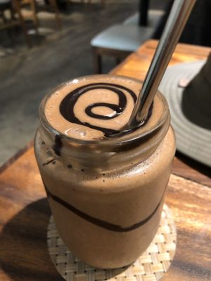 Chocolate coffee smoothie at Backyard Cafe - Riverside in Phnom Penh