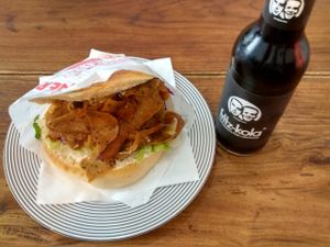 Seitan-kebab + bio-cola at Erbils in Munich
