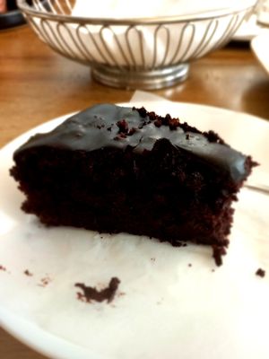 Chocolate cake (partially eaten, couldn't help it😅) at Erbils in Munich