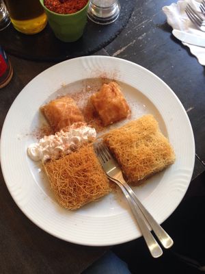 Amazing Baklava with vegan whipped cream! Service from the staff was incredible! at Erbils in Munich