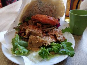 Kebab with extra chilli powder (added by myself) at Erbils in Munich