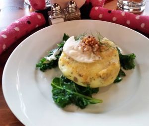 The Rosemary Potato Cake was yummy! at Harvest at The Bindery in Portland