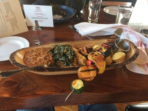 BBQ dinner/plate at Harvest at The Bindery in Portland