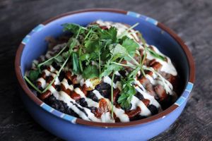 Cornbread Rancheros  at Harvest at The Bindery in Portland