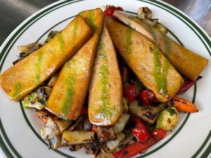 Vegatable Hash with Smoked Tofu at Redwing Cafe in Seattle