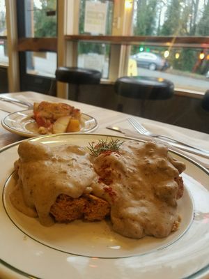 vegan biscuits and gravy and cowboy pie at Redwing Cafe in Seattle