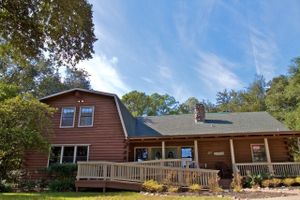 Log cabin café... adorable.  at Season's Harvest Cafe in Cypress