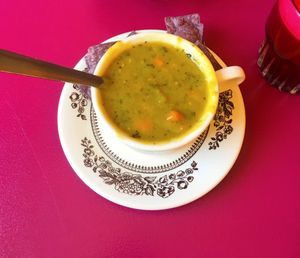 Ahhhhmazing split pea soup! at Willows Plant-Based Eatery in Concord