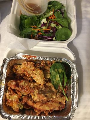 The butternut squash lasagna 🤤🤤 & it came w/ a side salad.. perfect pairing! at Willows Plant-Based Eatery in Concord