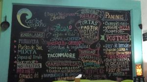menu at Caribe Vegano in Cancun
