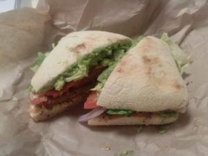 vegan burger at Mendocino Farms - Flower St in Los Angeles