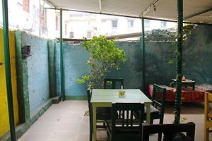 Tables inside.  at Vegan and Raw in Varanasi