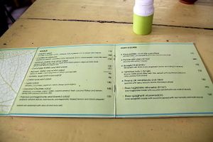 Menu.  at Vegan and Raw in Varanasi