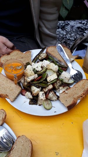 Tofu skewer at Vegan and Raw in Varanasi