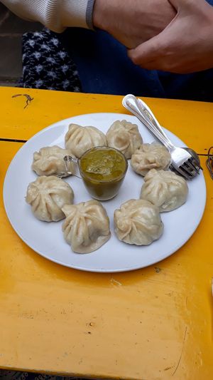 Momos (tibetan ravioli) at Vegan and Raw in Varanasi