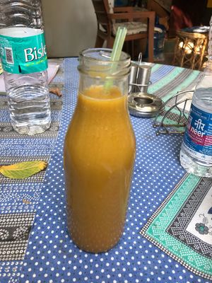 Mango Juice at Vegan and Raw in Varanasi