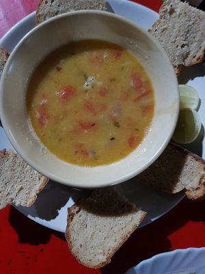 lentil soup at Vegan and Raw in Varanasi