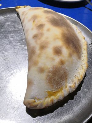 Vegan calzone at Vegan and Raw in Varanasi