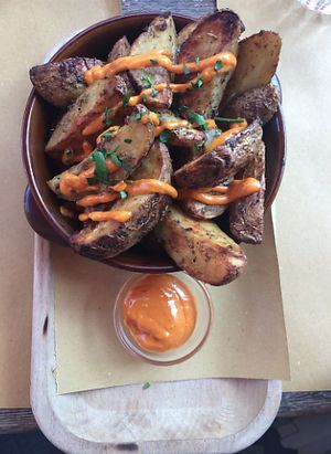 potato with paprika dressing at Casamadie in Cesena