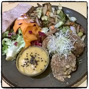 Vegan meatballs  at Casamadie in Cesena