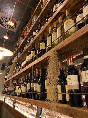 Lot‘s of wines  at L'Insalata Ricca in Rome
