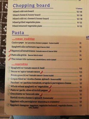 Karte at L'Insalata Ricca in Rome