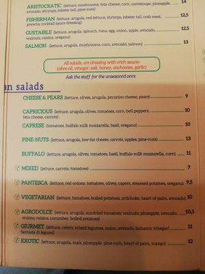 Karte at L'Insalata Ricca in Rome