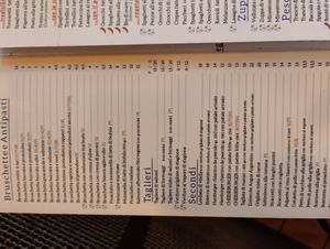 A page from the menu compare with the same page from the other menu at L'Insalata Ricca in Rome