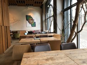 first floor, they close 7.30pm now  at Moonfood  in Brussels