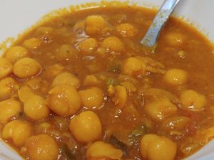 $8.99 Chana Masala: good price, good flavor, but a bit soupy at Chaat Bhavan in Sunnyvale