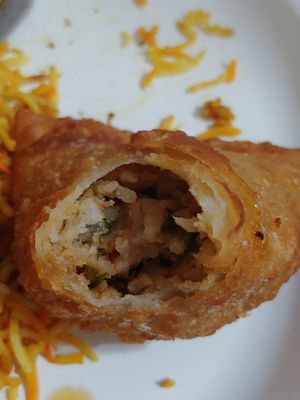 $3.99 Samosas (2): Delicious, we especially enjoyed the sauces that came with them. Probably our favorite menu item so far at Chaat Bhavan in Sunnyvale