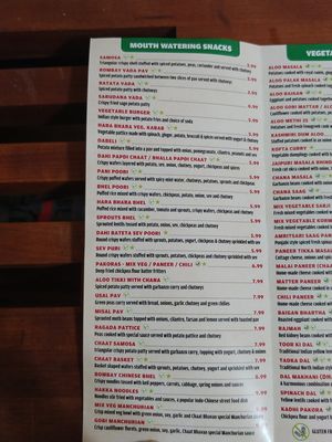 Menu 2 of 6 at Chaat Bhavan in Sunnyvale
