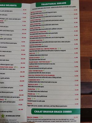 Menu 4 of 6 at Chaat Bhavan in Sunnyvale