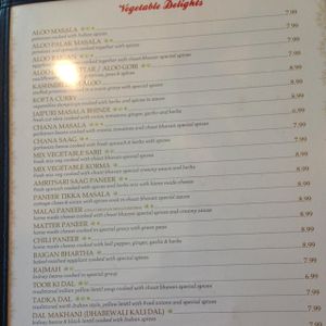 menu 2 at Chaat Bhavan in Sunnyvale