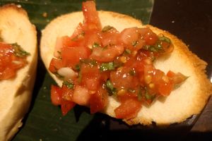 Bruschetta (it has 4 of them 😅) at Topi Inn in Manggis