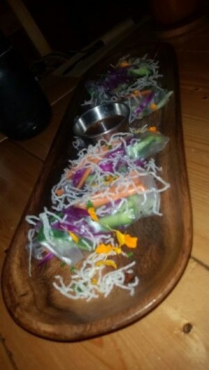 vegan spring rolls at Alma Verde - Madero in Tijuana