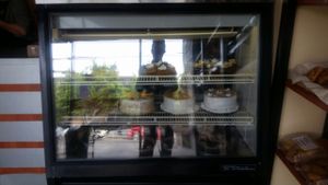 vegan cakes with my reflection at Mana in Tijuana