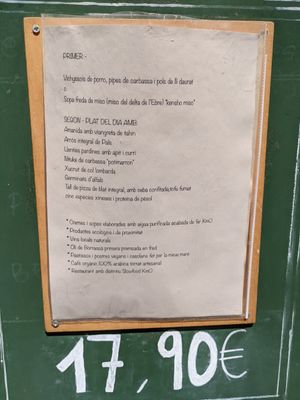 Menú del dia 01/08/2022 at Integral Figueres in Figueres