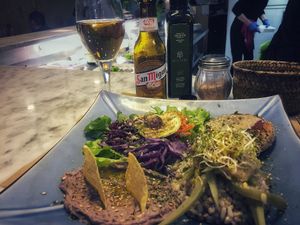 Vegan hamburgeusa like you’ve never had before.  at Integral Figueres in Figueres