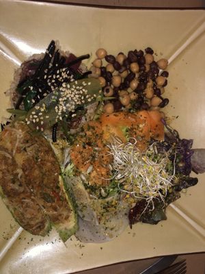 Stuffed Zucchini with energy dish  at Integral Figueres in Figueres