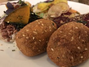 Croquettes main course  at Integral Figueres in Figueres