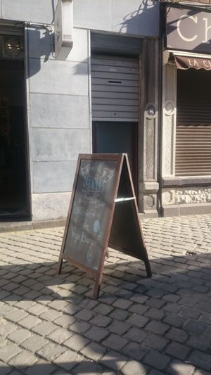 Outside at Goveg Vegan Shop in Liege