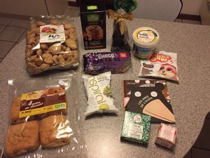 Our vegan catch of the day at Goveg Vegan Shop in Liege